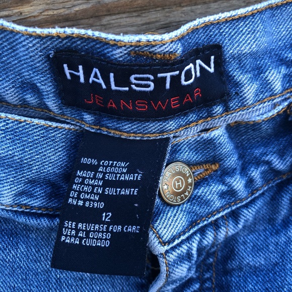 Halston Jeanswear denim shorts size 12 high waist - Picture 3 of 6